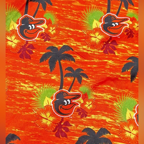 Baltimore Orioles MLB Hawaiian Shirt Orange Short Sleeve Button Up Men's XL - Picture 4 of 4